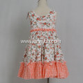 girls ruffle dress dots print floral design